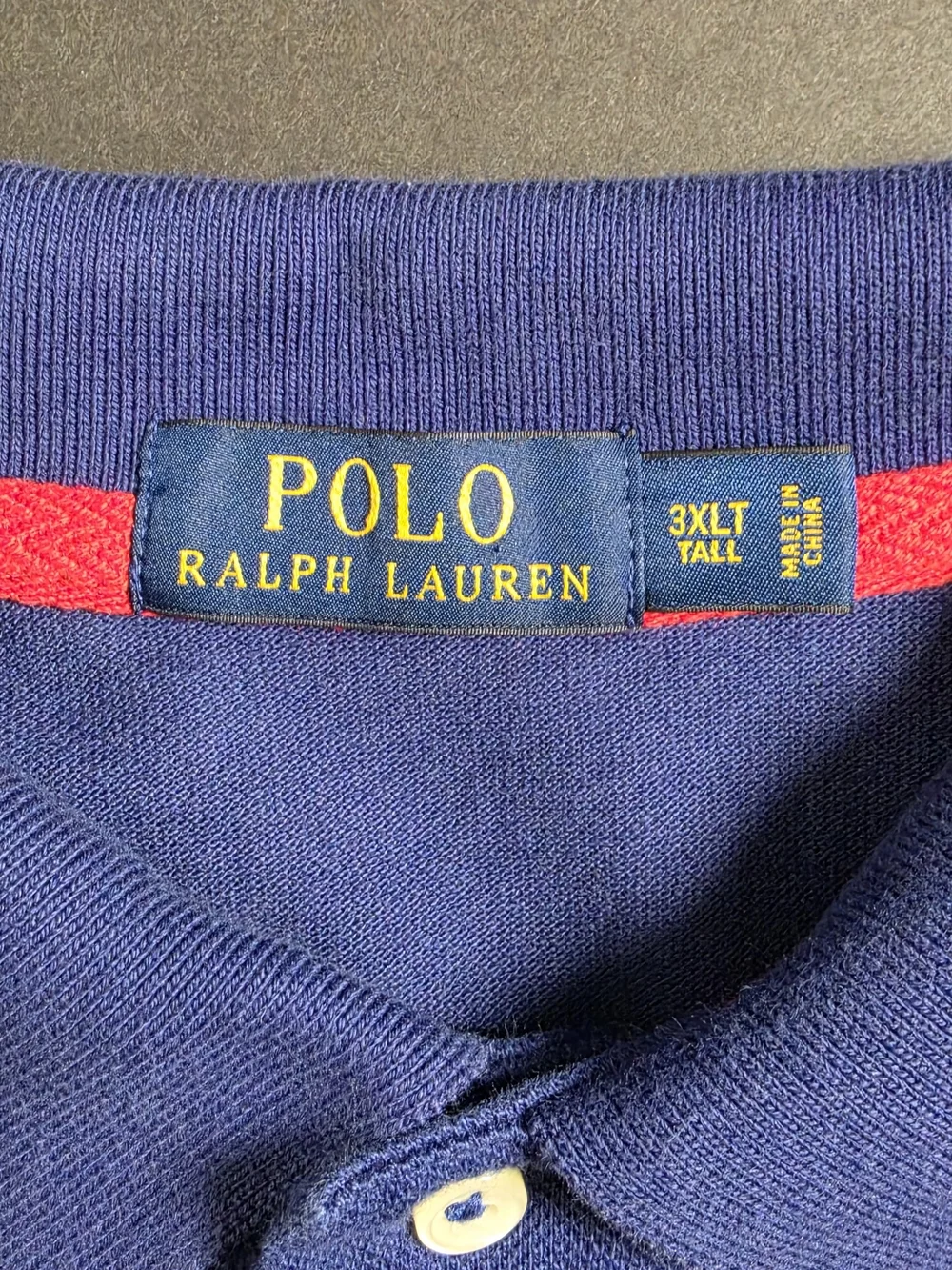Ralph Lauren Men's Navy Polo Shirt with Crest & Big Pony